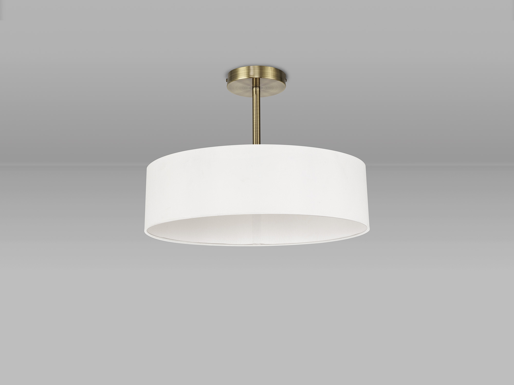 Baymont 45cm Semi Flush 5 Light Antique Brass, White DK0745  Deco Baymont